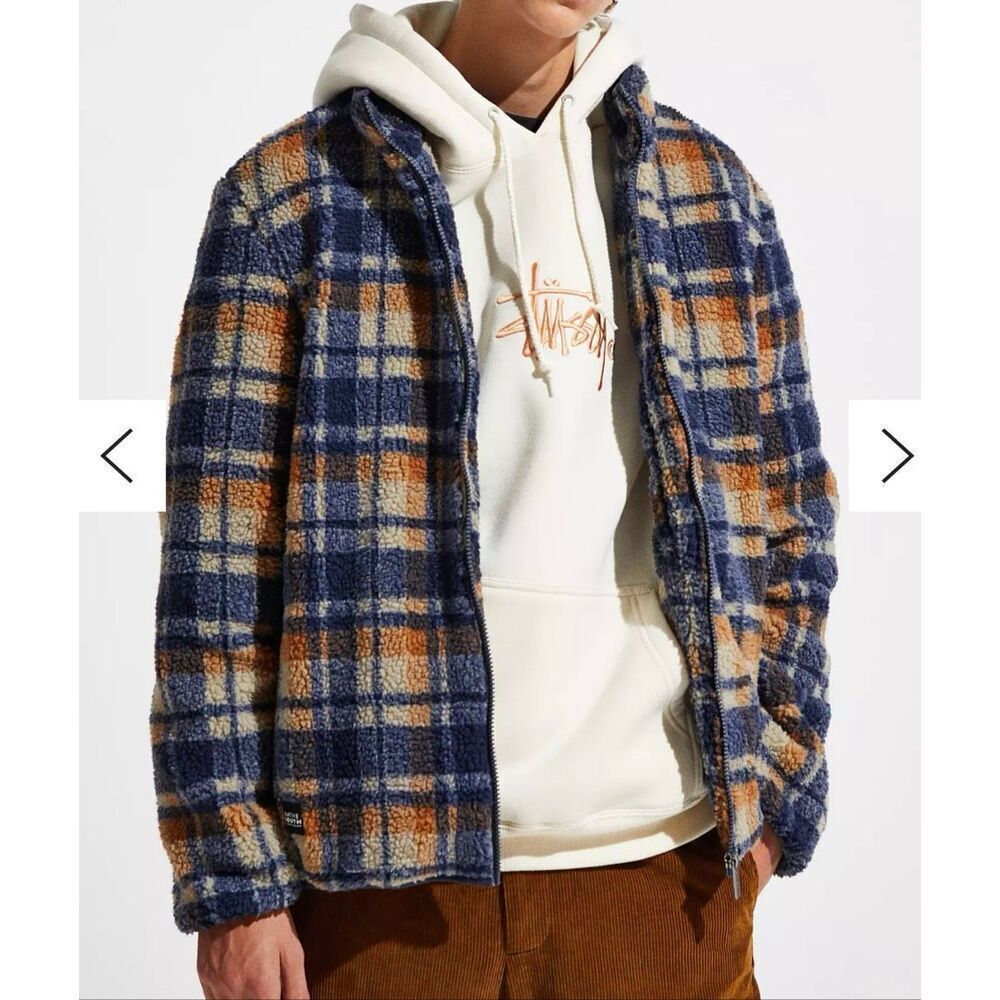 Native Youth designed in England plaid Sherpa jacket M